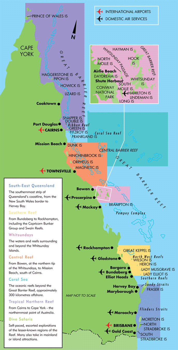 Queensland Scuba Diving Location Map