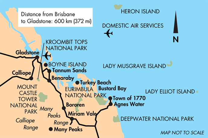 Gladstone Map, Including Islands