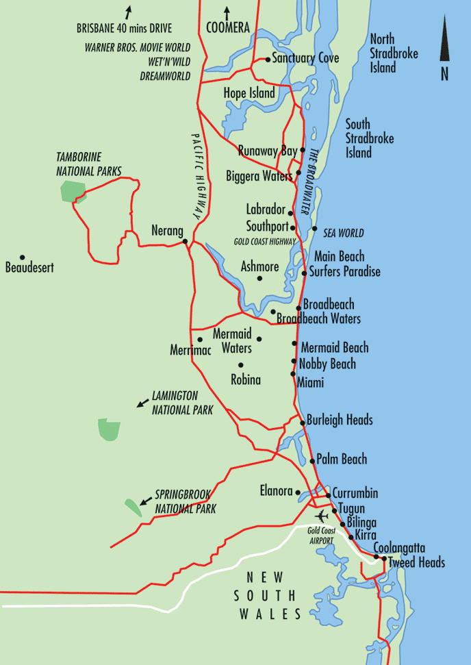 Gold Coast Map Qld - Arlana Nannette