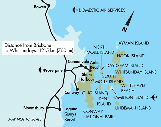 Whitsundays & Islands Map